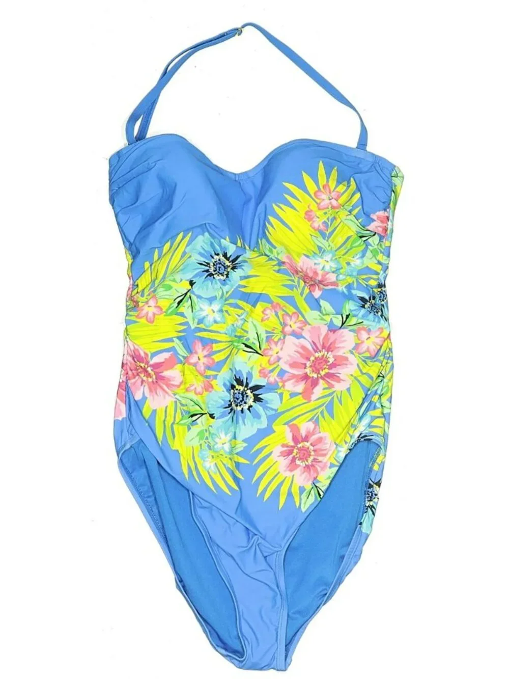 Bleu Rod Beattie Let's Get Away Printed Shirred One-Piece Swimsuit